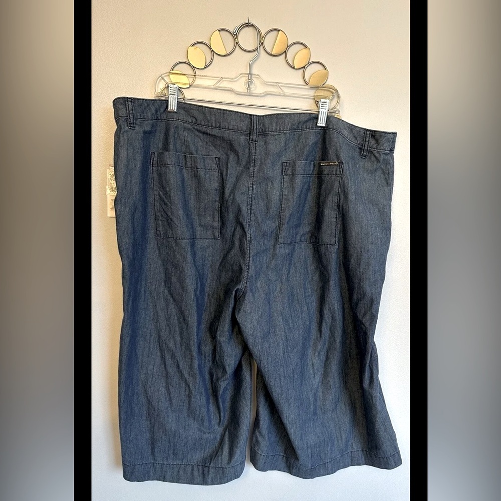 NWT MICHAEL by Michael Kors Blue Wide Leg Shorts Womens Size 20 Culottes Plus - Picture 7 of 7
